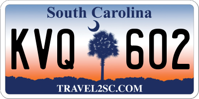 SC license plate KVQ602