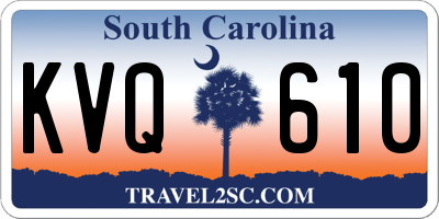 SC license plate KVQ610
