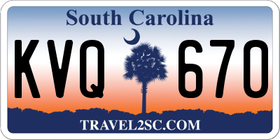 SC license plate KVQ670