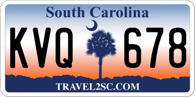SC license plate KVQ678