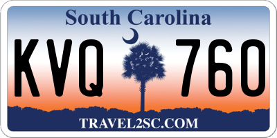 SC license plate KVQ760