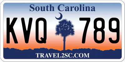 SC license plate KVQ789
