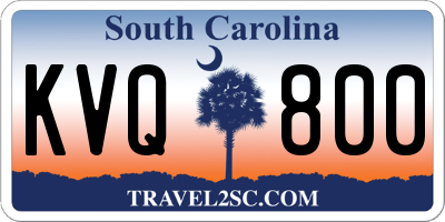 SC license plate KVQ800