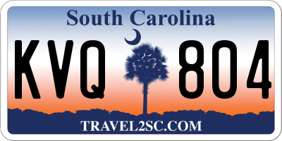 SC license plate KVQ804