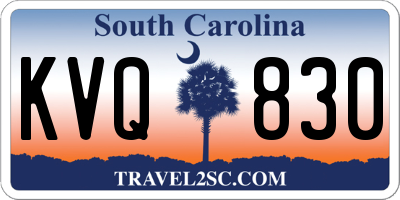 SC license plate KVQ830