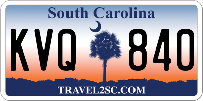 SC license plate KVQ840