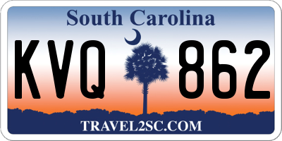 SC license plate KVQ862