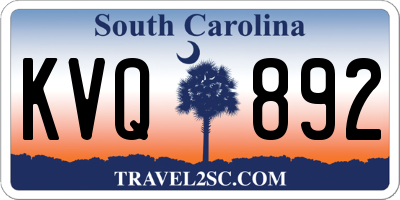 SC license plate KVQ892