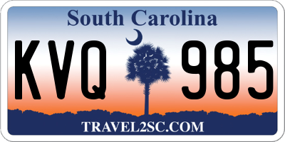 SC license plate KVQ985