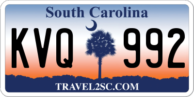 SC license plate KVQ992