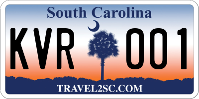 SC license plate KVR001