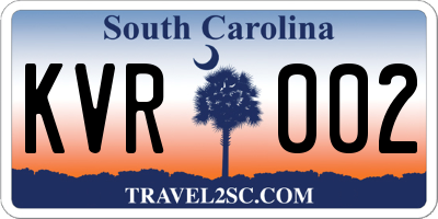 SC license plate KVR002