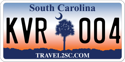 SC license plate KVR004