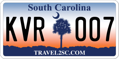 SC license plate KVR007