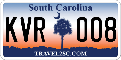 SC license plate KVR008
