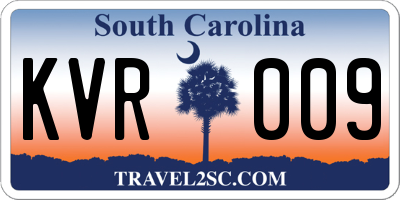 SC license plate KVR009