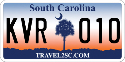 SC license plate KVR010