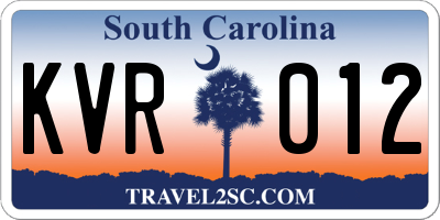 SC license plate KVR012