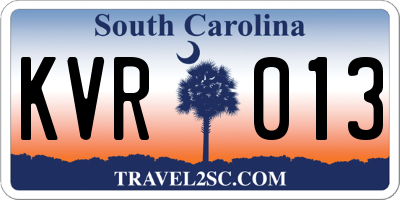 SC license plate KVR013