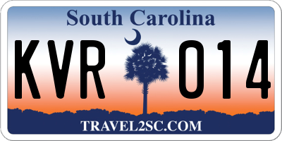 SC license plate KVR014