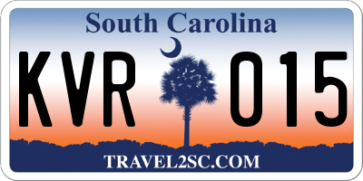 SC license plate KVR015