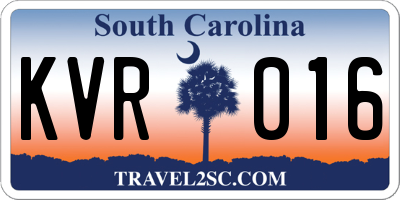 SC license plate KVR016