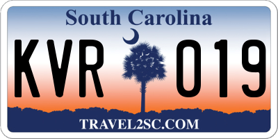 SC license plate KVR019