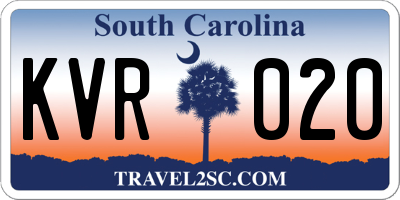 SC license plate KVR020