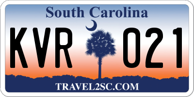 SC license plate KVR021