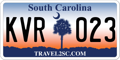 SC license plate KVR023