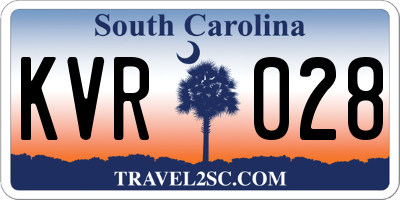 SC license plate KVR028