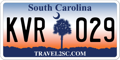 SC license plate KVR029