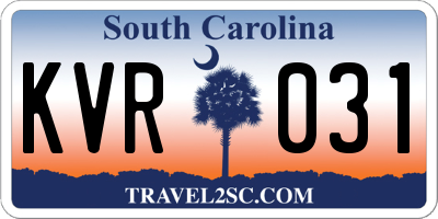 SC license plate KVR031