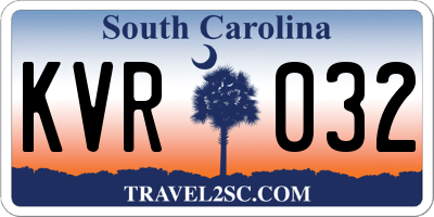 SC license plate KVR032