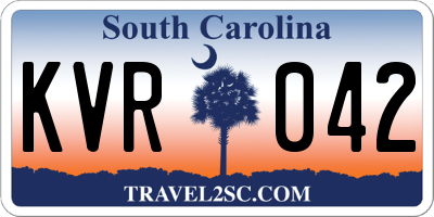 SC license plate KVR042