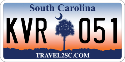 SC license plate KVR051