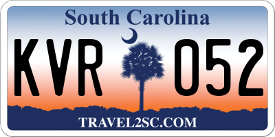 SC license plate KVR052