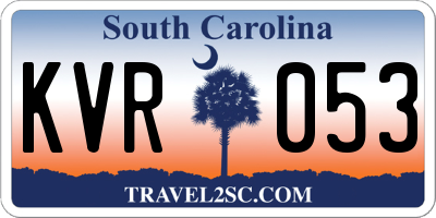 SC license plate KVR053