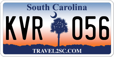 SC license plate KVR056