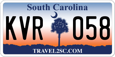 SC license plate KVR058