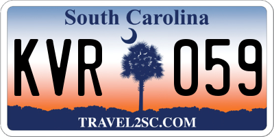 SC license plate KVR059