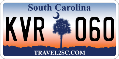 SC license plate KVR060