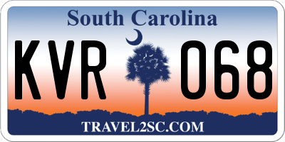 SC license plate KVR068