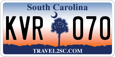 SC license plate KVR070