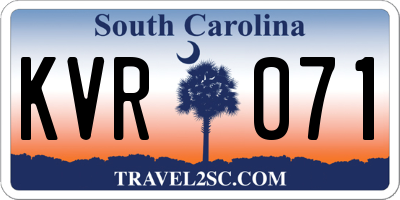 SC license plate KVR071