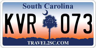 SC license plate KVR073