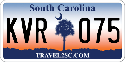 SC license plate KVR075