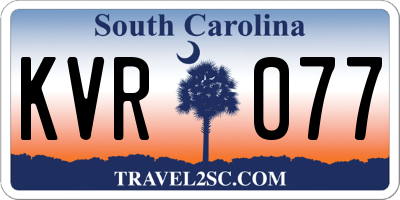 SC license plate KVR077