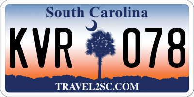 SC license plate KVR078