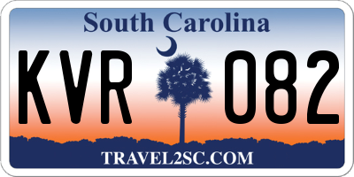 SC license plate KVR082